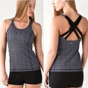 Lululemon Enhearten Millie‎ Tank Black White Grey, 6, Great condition